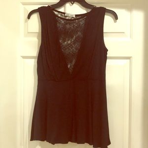 Black lace peplum top